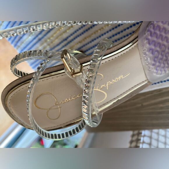Jessica Simpson Jileta High Heel Sandals Womens Nude Buckle Sz 8.5 - Picture 12 of 15